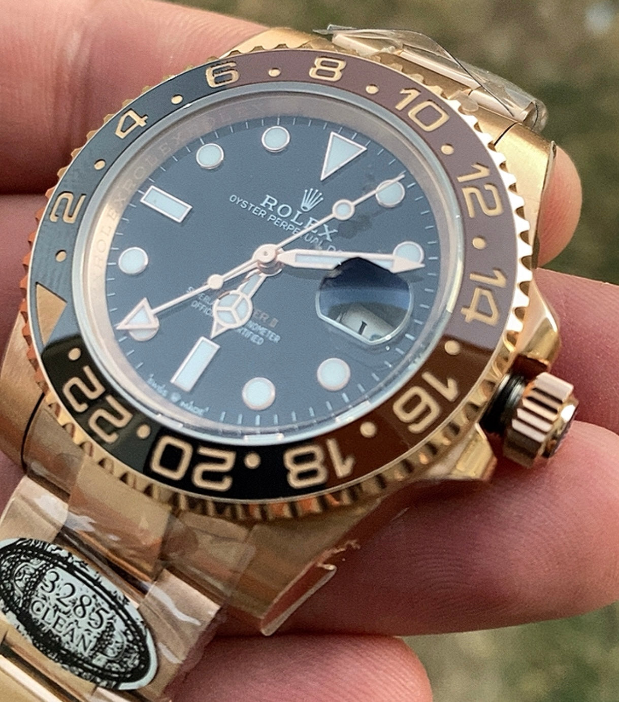 ROLEX GMTMASTER ROOTBEER- كلين طبق الأصل بالتعقيدات و السيريال