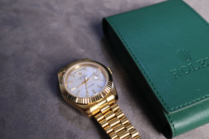 رولكس داي دايت جراند ماستر درجة اولى - ذهبي كامل مينا ابيض
