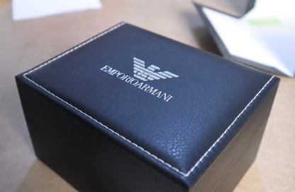 ساعة ارماني كرونو جراف اسود - متوفر قطعتين