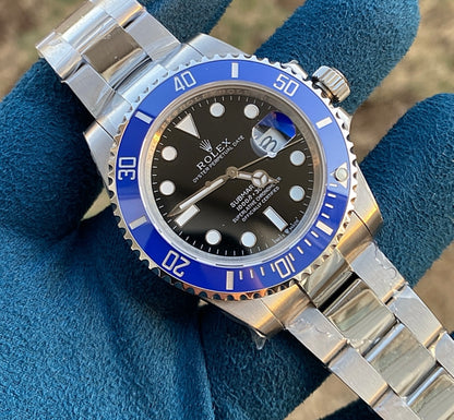 رولكس سابمارينر بيزل ازرق مينا اسود - ريفرنس حديد كلين طبق الأصل ماكينة سويسري