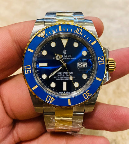 رولكس سابمارينر تو تون دايل و بيزيل ازرق - كلين طبق الاصل ماكينة سويسري