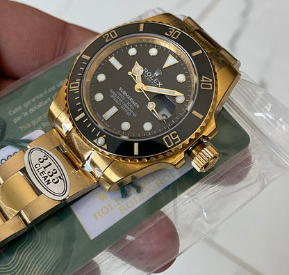 رولكس سابمارينر فول جولد - ذهب ١٨ طلاء - ماكينة سويسري بيزل سيراميك كلين طبق الأصل