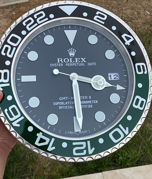 قسم رجال الاعمال - ساعة رولكس سبرايت للحائط - صناعة يدوية للمينا منفذ تاريخ و ارقام لومينوس مثّل ساعة اليد الاصلية