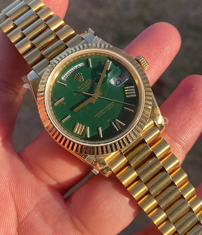 الصور حقيقية دون اي تعديل - رولكس داي ديت فول يالو جولد كلين ماكينة سويسري طبق الأصل لا تميز