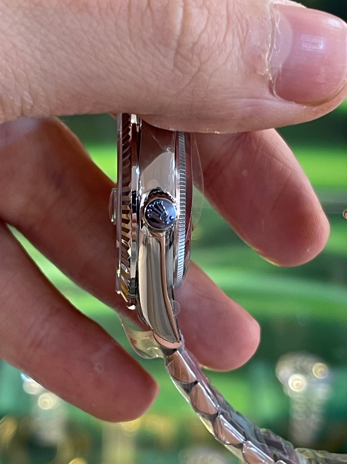 رولكس نسائي كلين طبق الأصل ارقام روماني مينا اخضر داي ديت سير بريزيدنشل