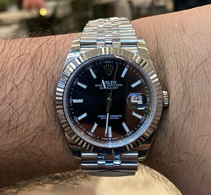 رولكس دايت جست مينا اسود ستراب جوبلي - كلين طبق الأصل ماكينة سويسري