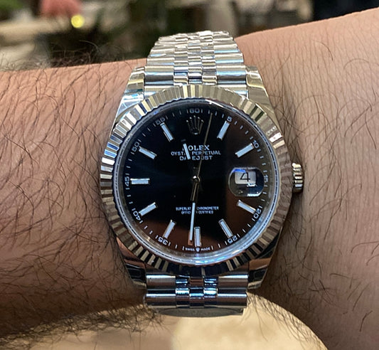 رولكس دايت جست مينا اسود ستراب جوبلي - كلين طبق الأصل ماكينة سويسري