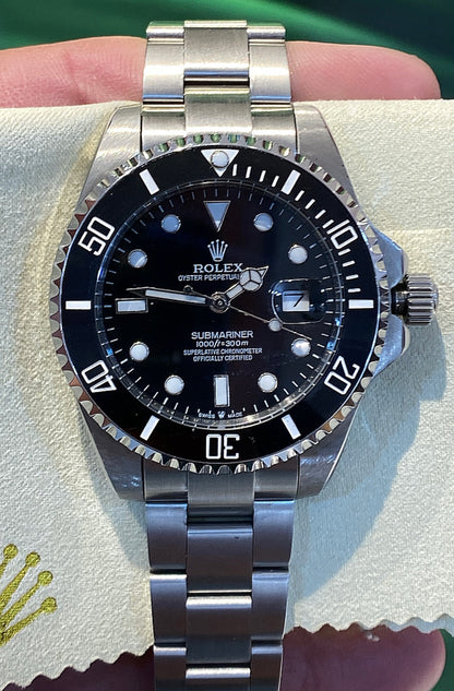 41 mm رولكس سابمارينر اسود اصدار ٢٠٢٤ كلين تايتل + الكارد الذكي الجديد