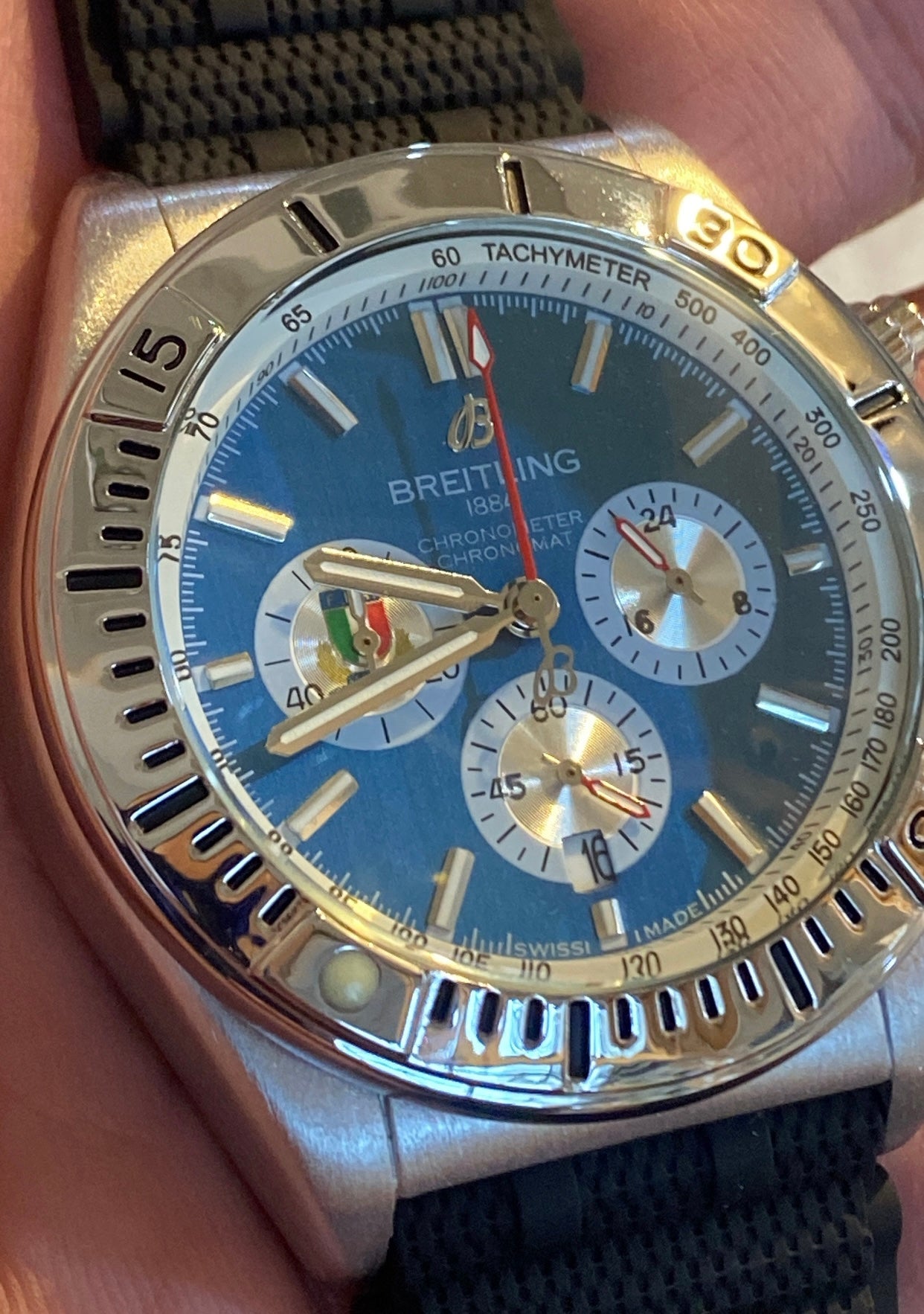 بريتلنج فضي و ازرق