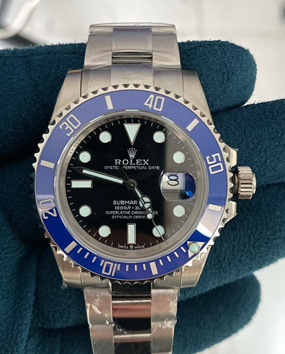 رولكس سابمارينر بيزل ازرق مينا اسود - ريفرنس حديد كلين طبق الأصل ماكينة سويسري