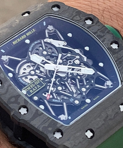 RM 35-02 RAFA - ريتشارد ميل اصدار ليميتد رافايل نادال لون ارمي (السعر بالاردني 550 دينار واصلة لعمان)