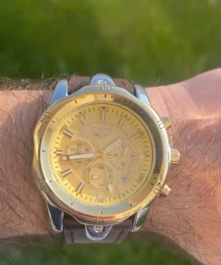 ساعة lige الاصدار الابيض والذهبي