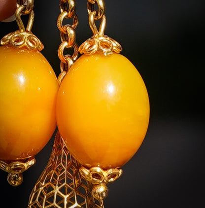 سبحة كهرب كبس ذهب 21