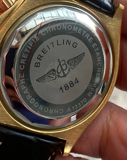 بريتلنج ذهبي و اخضر سير اسود