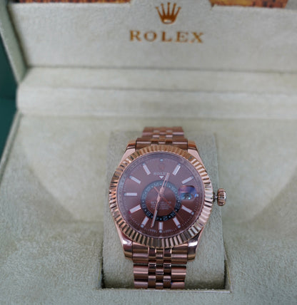 42 mm السعر بالاردني ٣٠٠ دينار رولكس سكاي دولر روز جولد سوبر كواليتي