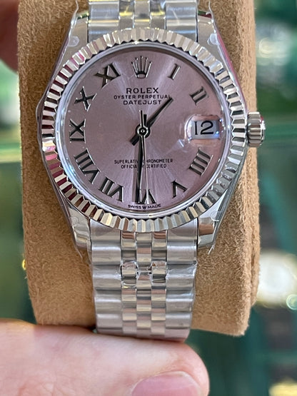 رولكس ديت جست كلين طبق الأصل نسائي ارقام روماني مينا بينك