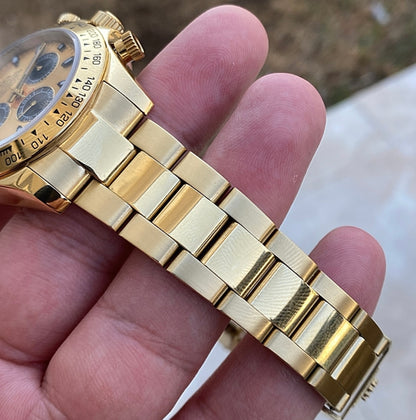 رولكس دايتونا يالو جولد - كلين طبق الاصل كوزمو جراف ماكينة حركة سويسري