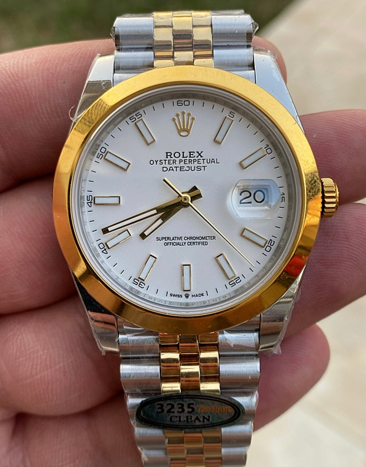 رولكس دايت جست سير جوبلي تو تون ( مستحيل تميزها بأيدك ) - كلين طبق الأصل - سيريال حقيقي  - ماكينة مطابقة للاصلية