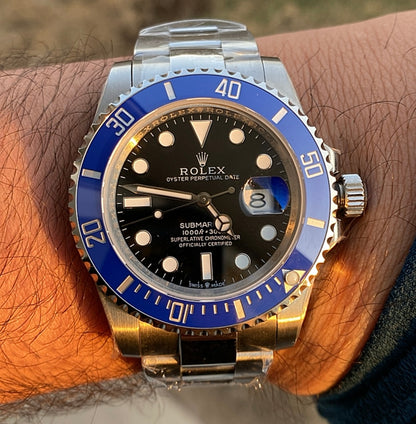 رولكس سابمارينر بيزل ازرق مينا اسود - ريفرنس حديد كلين طبق الأصل ماكينة سويسري