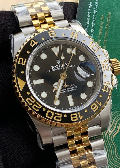 40 mm رولكس جي إم تي ماستر 2 ستانلس ستيل مع ذهب أصفر