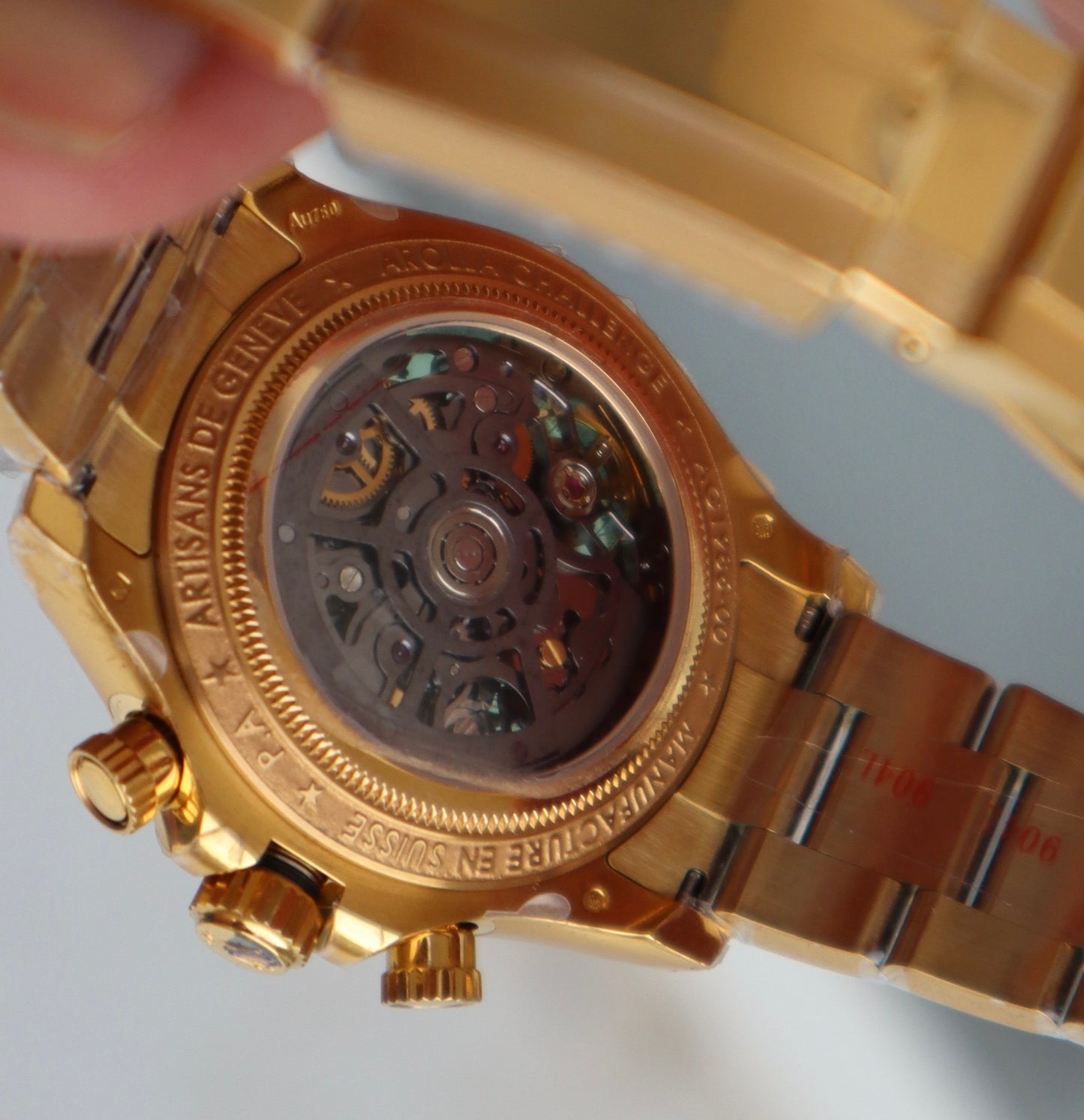 Rolex Daytona Green Ruby 40 mm  -قطعة كلين طبق الأصل ماكيمة سويسري طبق الأصل متوفر حبة واحدة في كل العراق