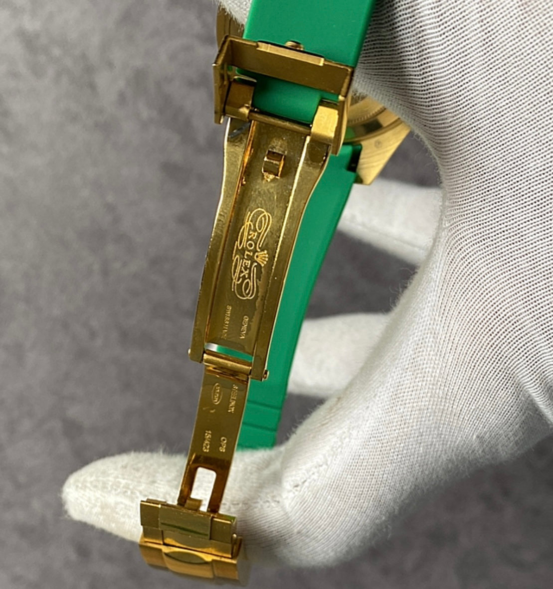 رولكس داي ديت جرين اومبريه ستراب اخضر - جودة الساعة جراند ماستر