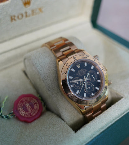 43 mm رولكس دايتونا ذهبي و اسود سوبر كواليتي