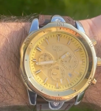 ساعة lige الاصدار الابيض والذهبي