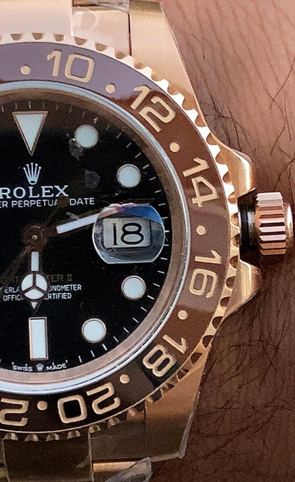 ROLEX GMTMASTER ROOTBEER- كلين طبق الأصل بالتعقيدات و السيريال