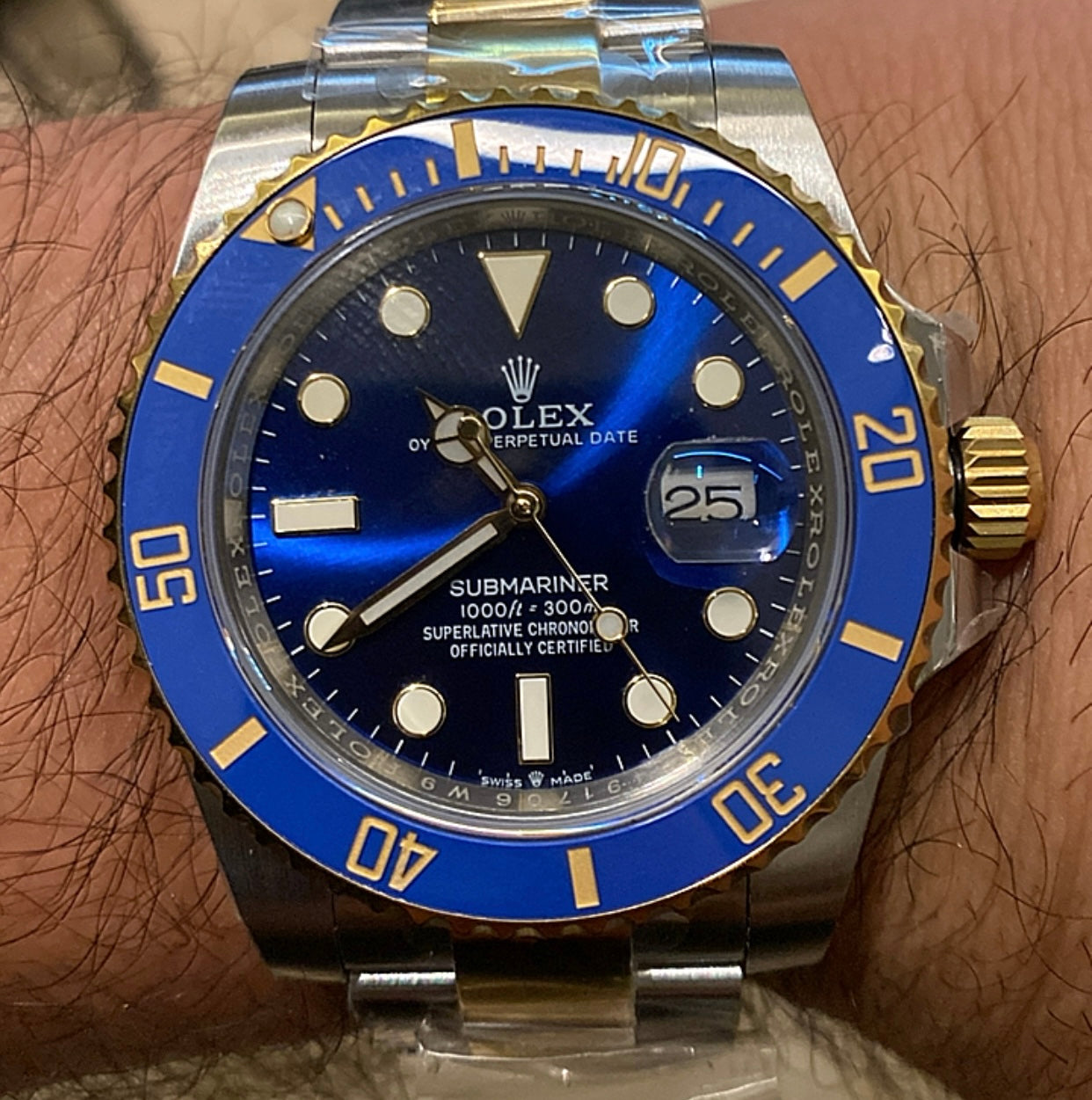 رولكس سابمارينر تو تون دايل و بيزيل ازرق - كلين طبق الاصل ماكينة سويسري