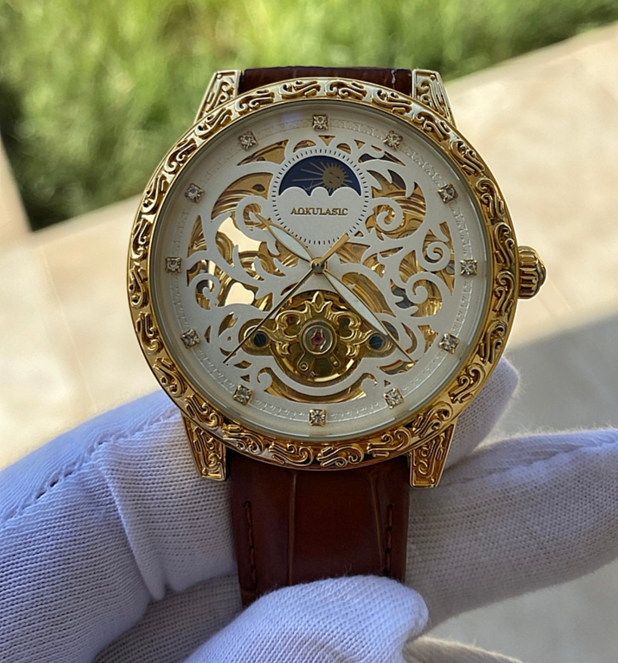 اكوناستك كونستانتين مون فيس - لون ذهبي ماكينة سويسرية