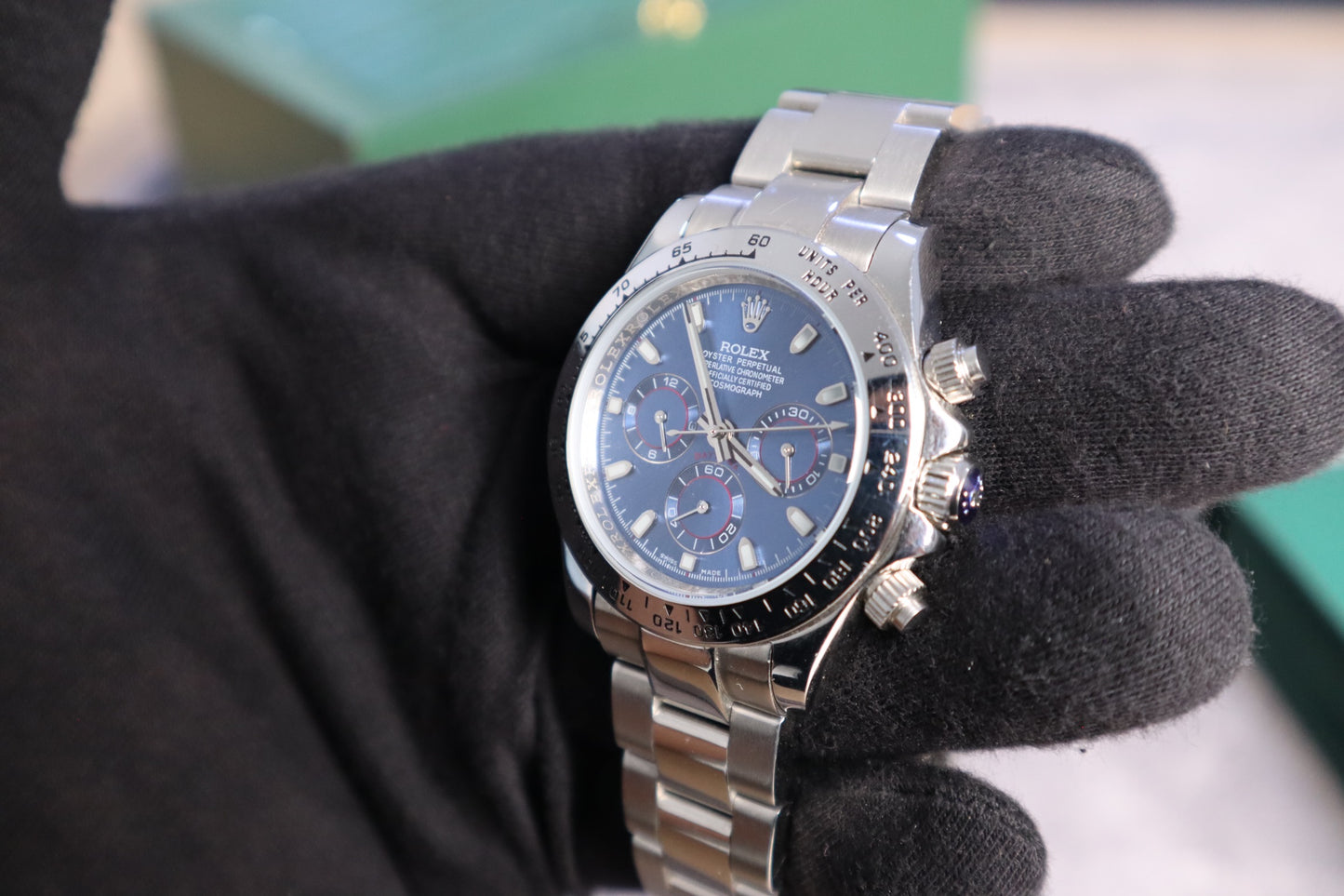 رولكس دايتونا جراند ماستر مينا نيلي فول ستانلس