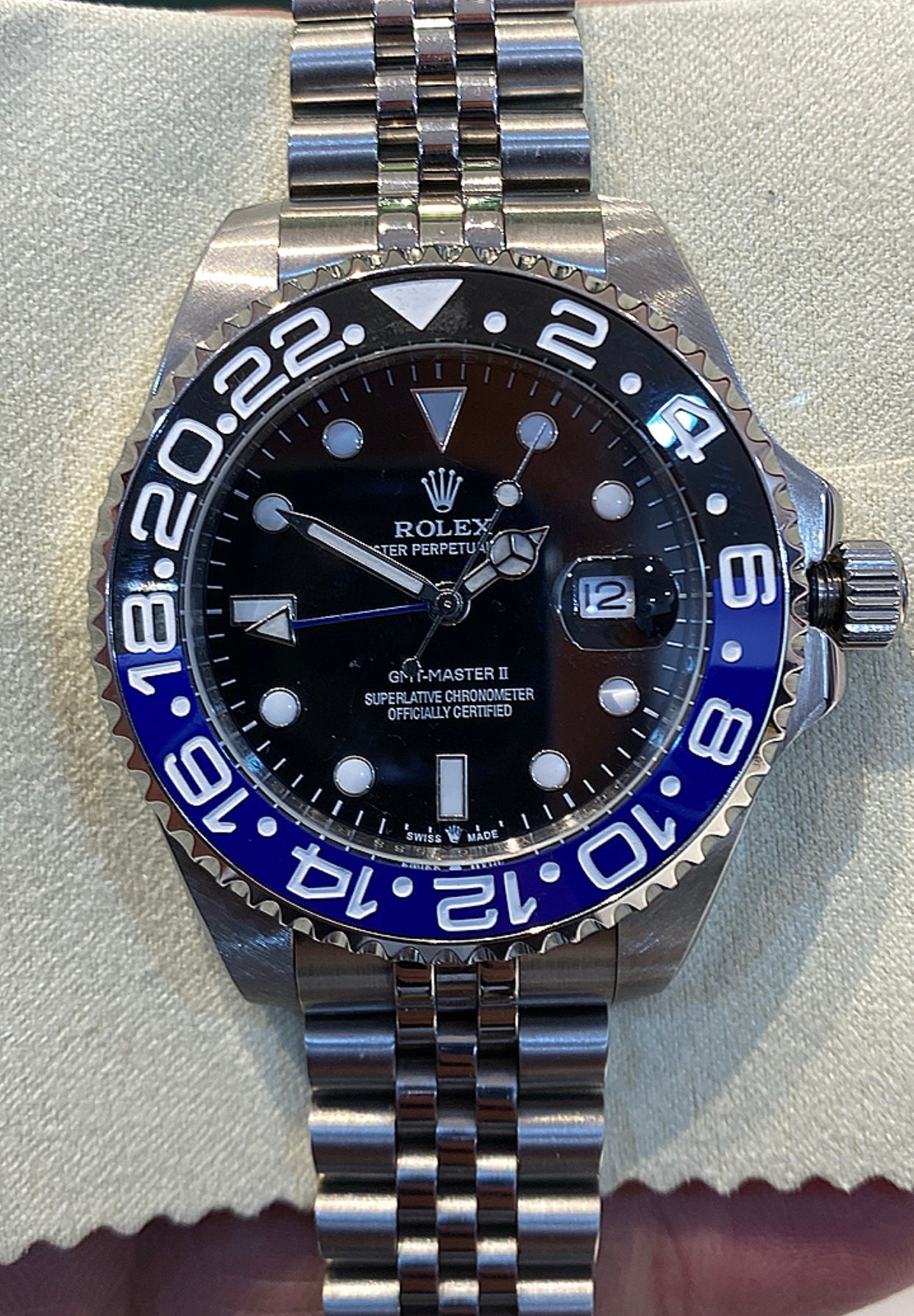 43 mm رولكس باتمان اصدار ٢٠٢٤ كلين تايتل + الكارد الذكي الجديد