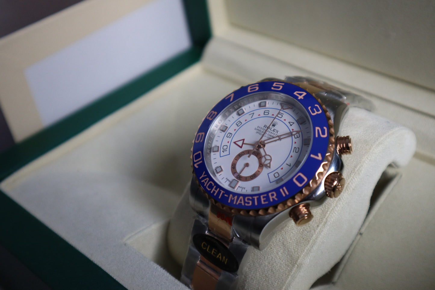 رولكس ياخت ماستر الاصدار الكلاسيكي 2023 تو تون روز جولد طلاء عبار 18 قطعة واحدة كلين