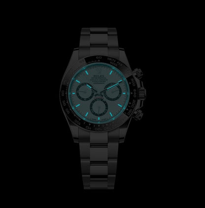 40 mm رولكس دايتونا باندا مينا أبيض وبازل أسود