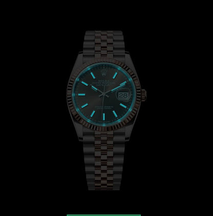 36 mm رولكس ديت جستستيل وذهب إيفروز بقرص ماربل
