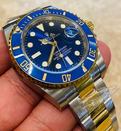 رولكس سابمارينر تو تون دايل و بيزيل ازرق - كلين طبق الاصل ماكينة سويسري