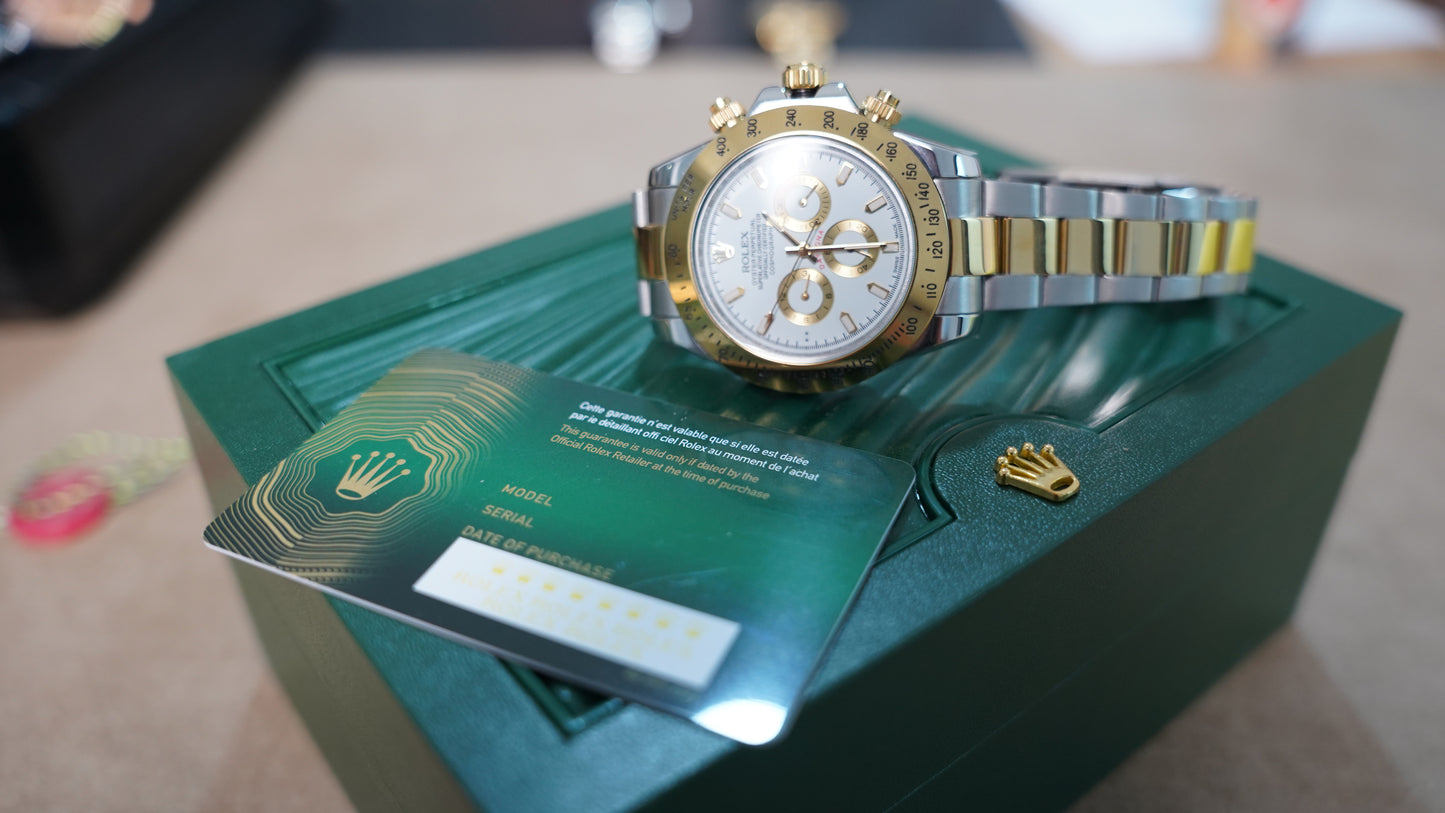 40 mm رولكس دايتونا ابيض و ذهبي سوبر كواليتي