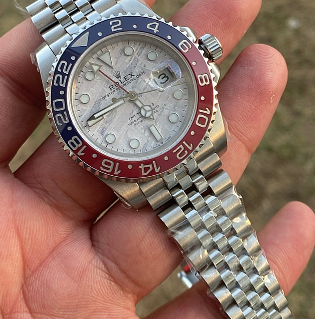 رولكس ببسي اصدار نادر مينا ماربل- الساعة كلين تعمل بجميع التعقيدات ماكينة سويسري نسبة تطابق ويا الاصلية