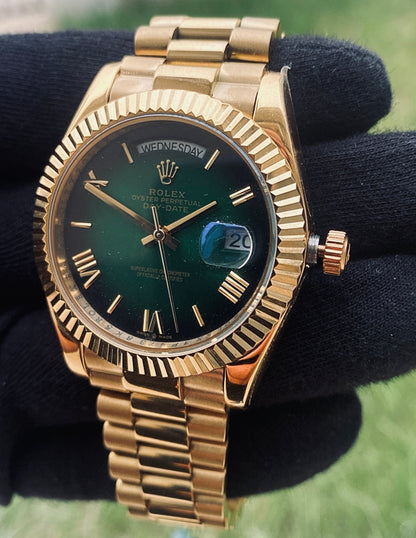 40 mm رولكس داي ديت يالو جولد جرين اومبريه - جراند ماستر