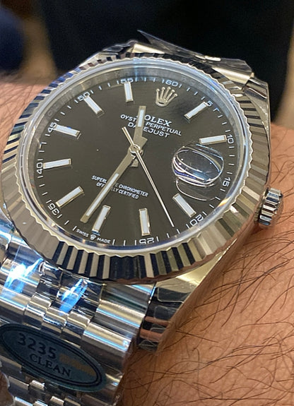 رولكس دايت جست مينا اسود ستراب جوبلي - كلين طبق الأصل ماكينة سويسري