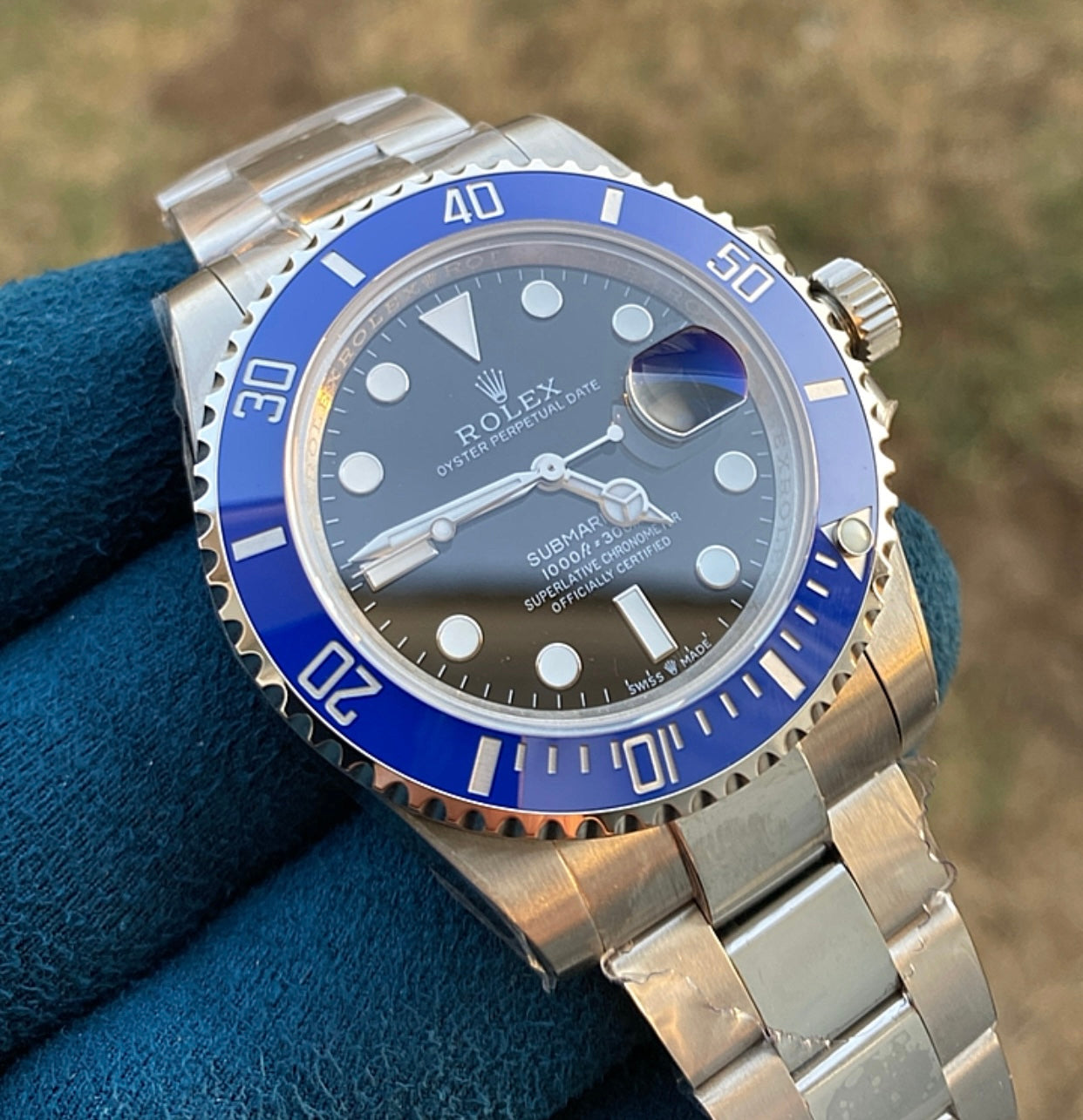 رولكس سابمارينر بيزل ازرق مينا اسود - ريفرنس حديد كلين طبق الأصل ماكينة سويسري