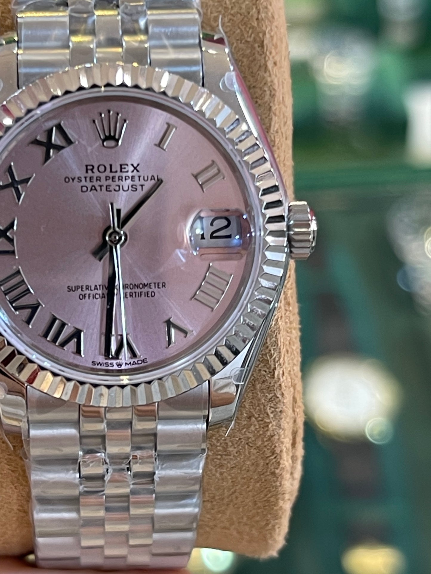 رولكس ديت جست كلين طبق الأصل نسائي ارقام روماني مينا بينك