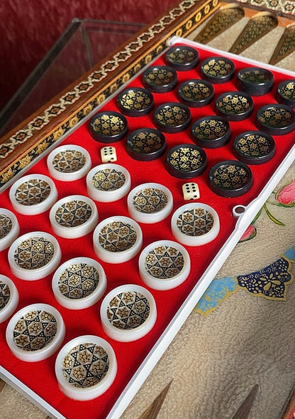 تحفة فنية صناعة يدوية - طاولي و شطرنج رسمة واحدة فقط يعني الحبة الوحيدة في العراق - احجار الطاولي و الشطرنج صناعة يدوي  بادق التفاصيل (t2)