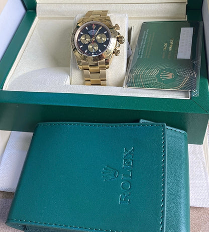 40 mm رولكس دايتونا ذهب أصفر بقرص أسود
