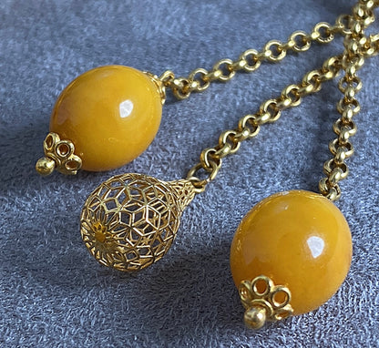 سبحة كهرب ألماني كبس - ذهب صافي عيار ٢١ ( ليس طلاء )