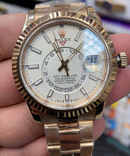 42 mm رولكس سكاي دولر روز جولد - كلين تايتل  قطعة واحدة فقط
