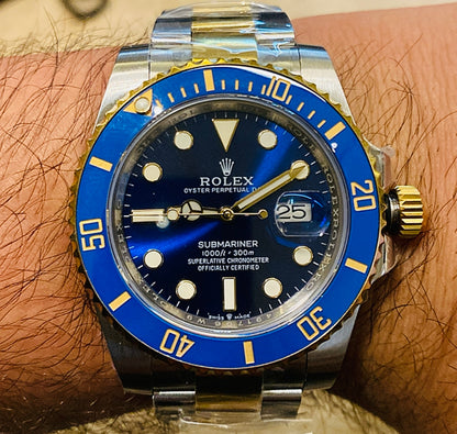 رولكس سابمارينر تو تون دايل و بيزيل ازرق - كلين طبق الاصل ماكينة سويسري