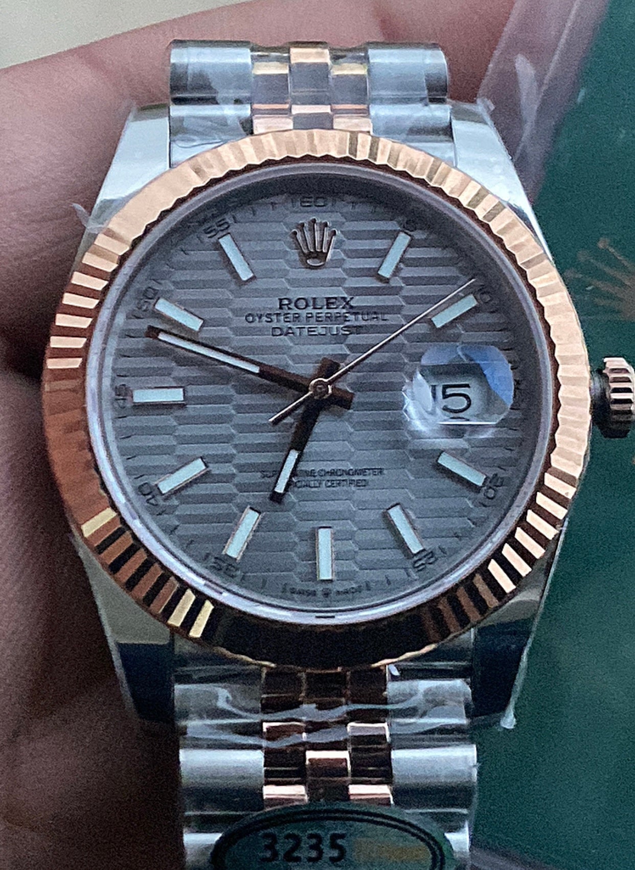 36 mm رولكس ديت جستستيل وذهب إيفروز بقرص ماربل
