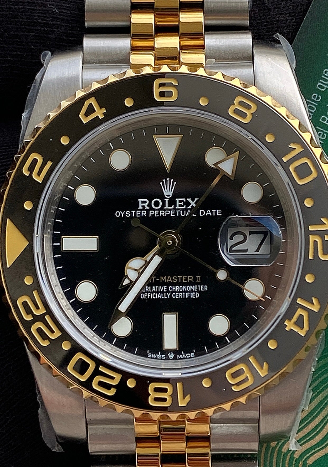 40 mm رولكس جي إم تي ماستر 2 ستانلس ستيل مع ذهب أصفر